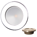 Lunasea Lighting Recessed 3.5 LED Light-Warm White, Red w/Polished SS Bezel-12VDC LLB-46WR-0A-SS